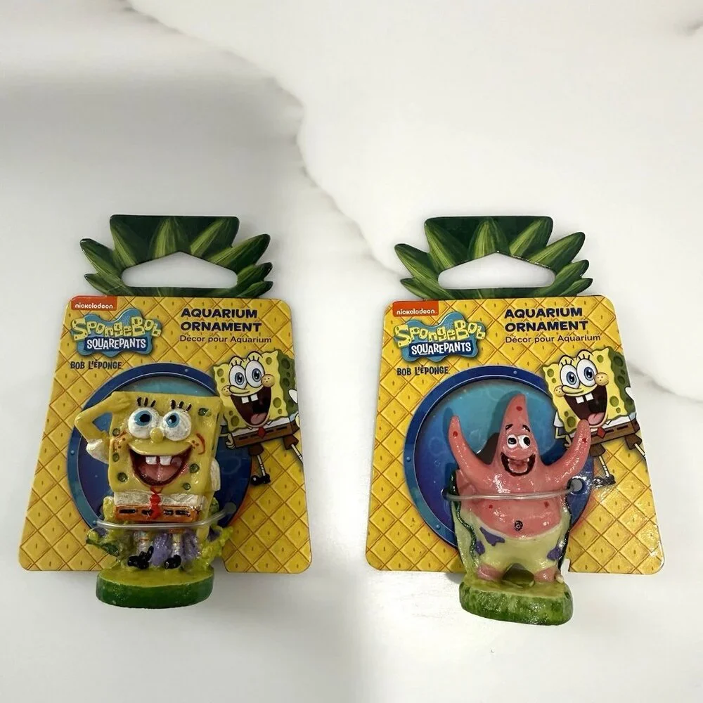 SpongeBob‎ Squarepants Patrick Star Set of 2 Mini Aquarium Desk Ornaments NEW